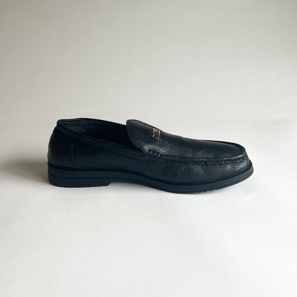 Men’s Cartelo Black Genuine Leather Rubber Outsole Loafers size 255mm, US 10 main image 11